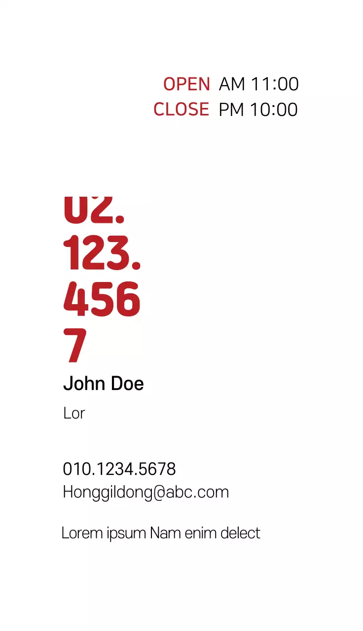 Cartão de visita promocional de restaurante minimalista vermelho