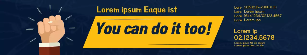 Banner de promoção de motivação amarelo em negrito