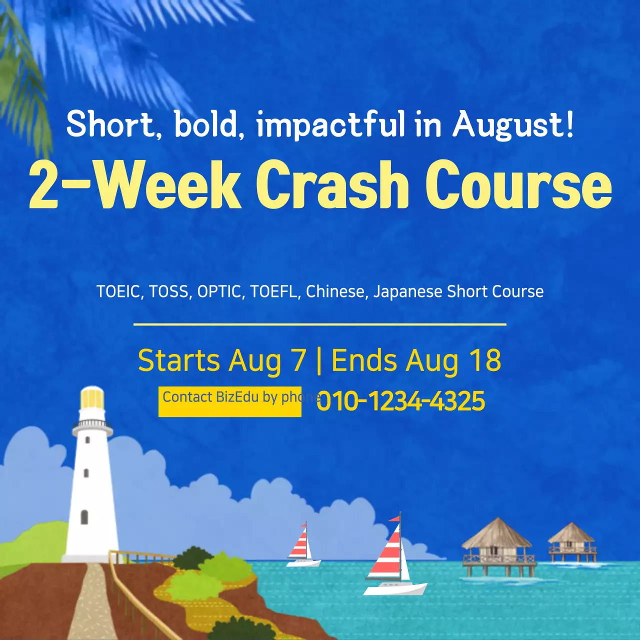 Biểu ngữ quảng cáo khóa học hiện đại màu xanh