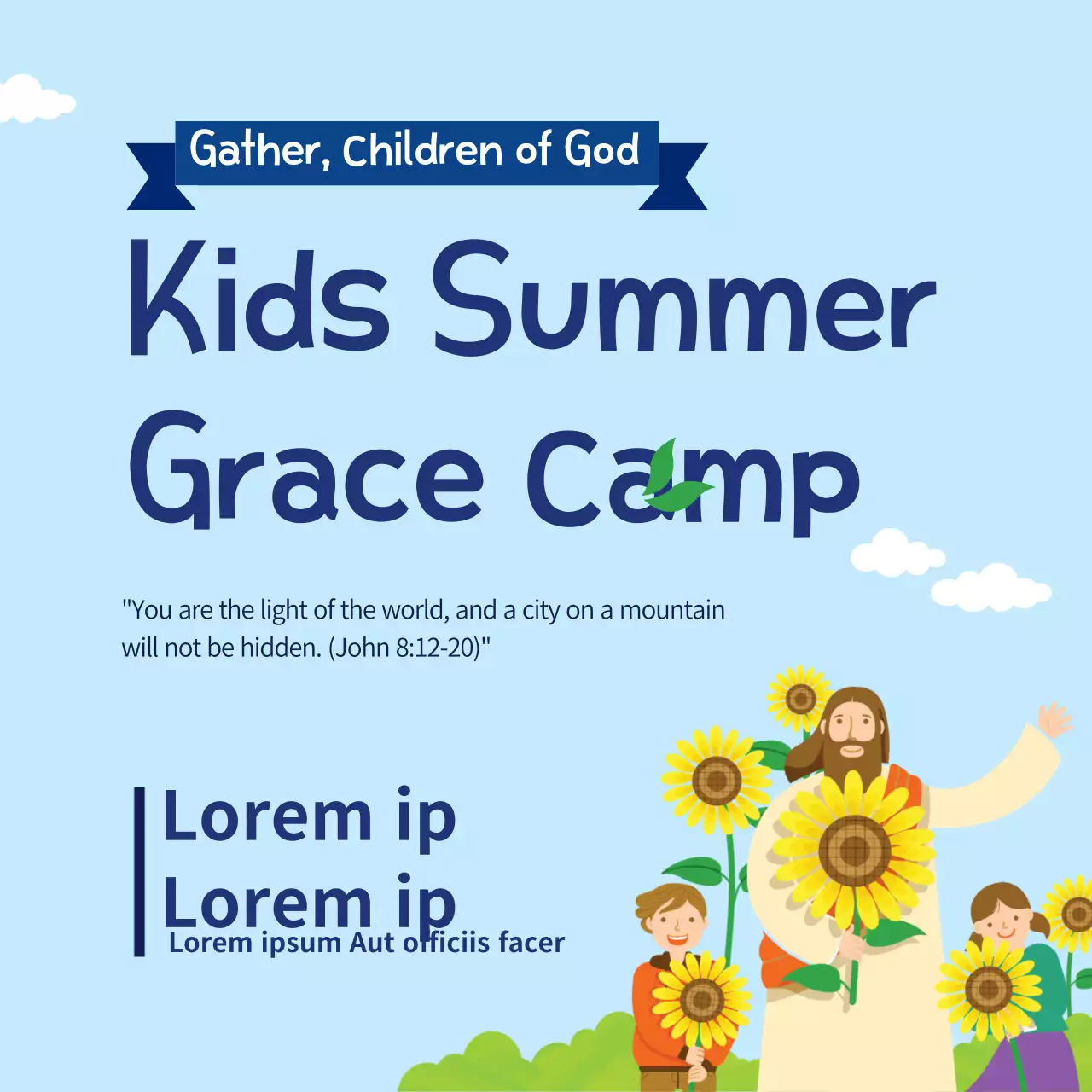 Blue Simple Summer Camp Invitation Banner