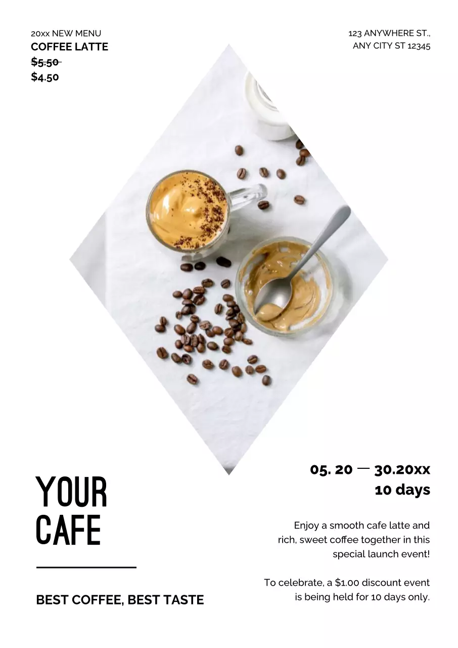 White Minimal Coffee Promotion Poster