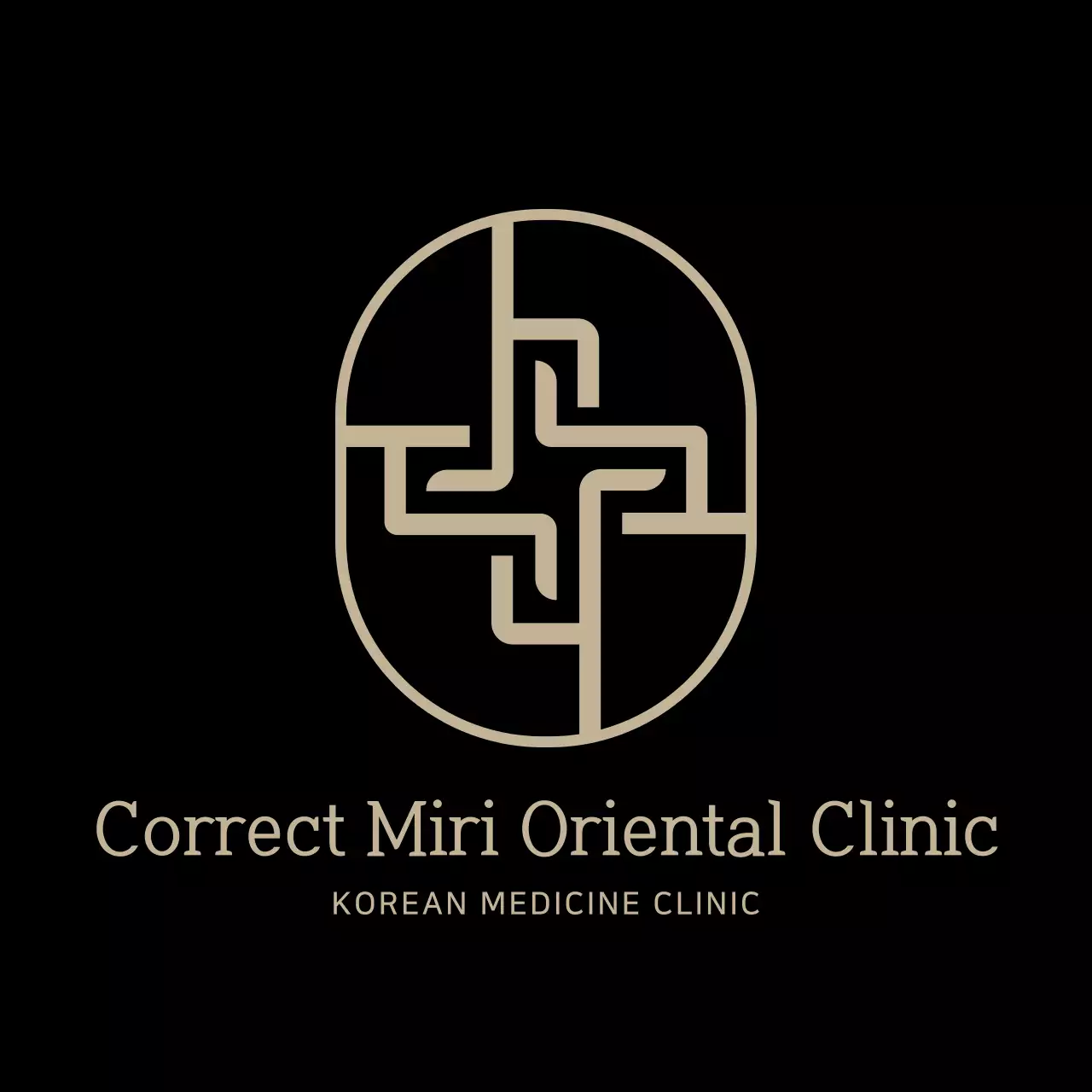 Black Symbol Logo Oriental Clinic Sign