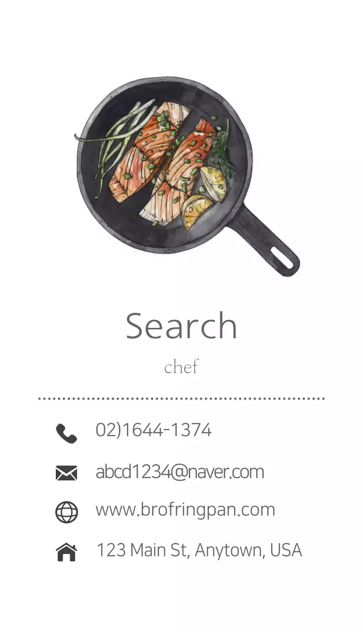 Cartão de visita de propaganda de culinária minimalista preta