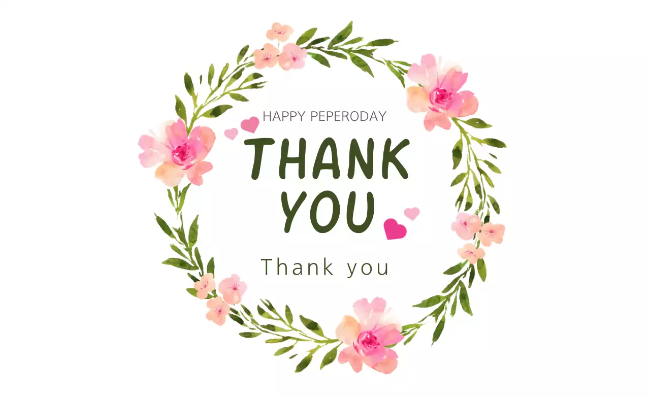 Banner de cartão de agradecimento floral rosa