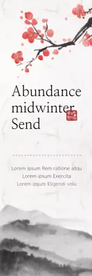 Banner de convite minimalista vermelho para o inverno