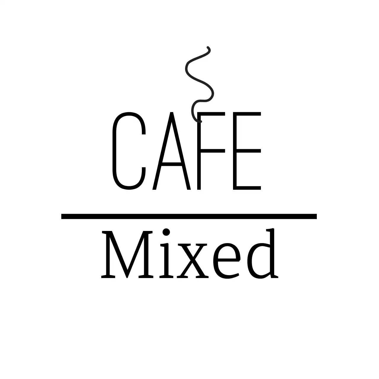 Black Minimalist Cafe Advertisement Logo