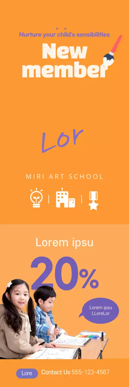 Banner de promoção de arte lúdica roxa