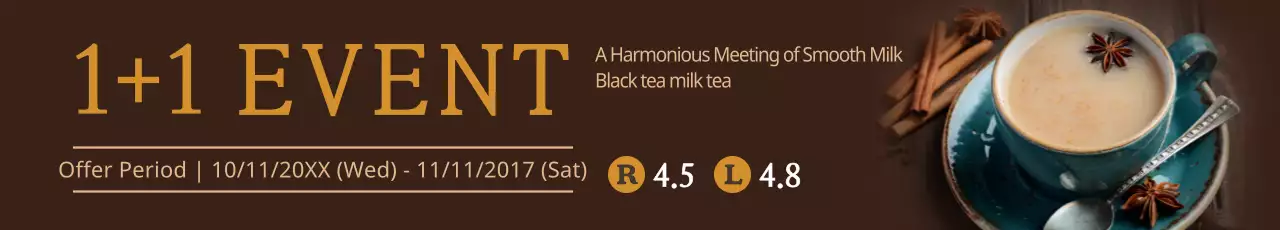 Banner de promoção de chá marrom clássico