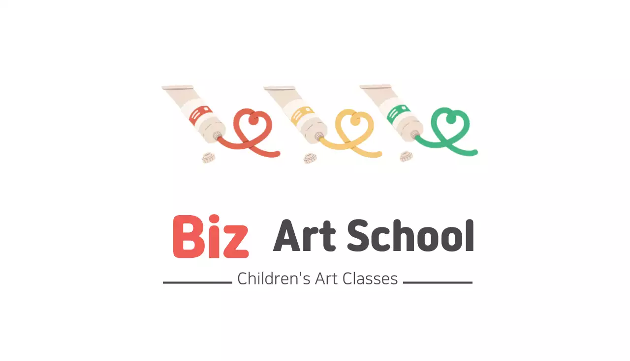 Red illustrated art school business card