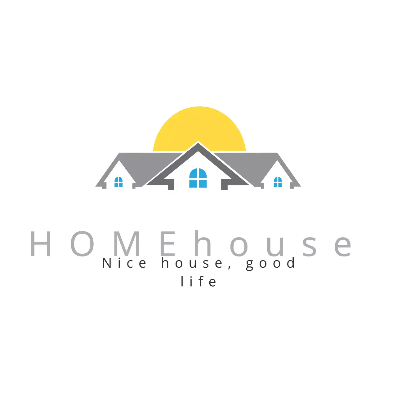 Yellow Minimal Home Advertisement Logo