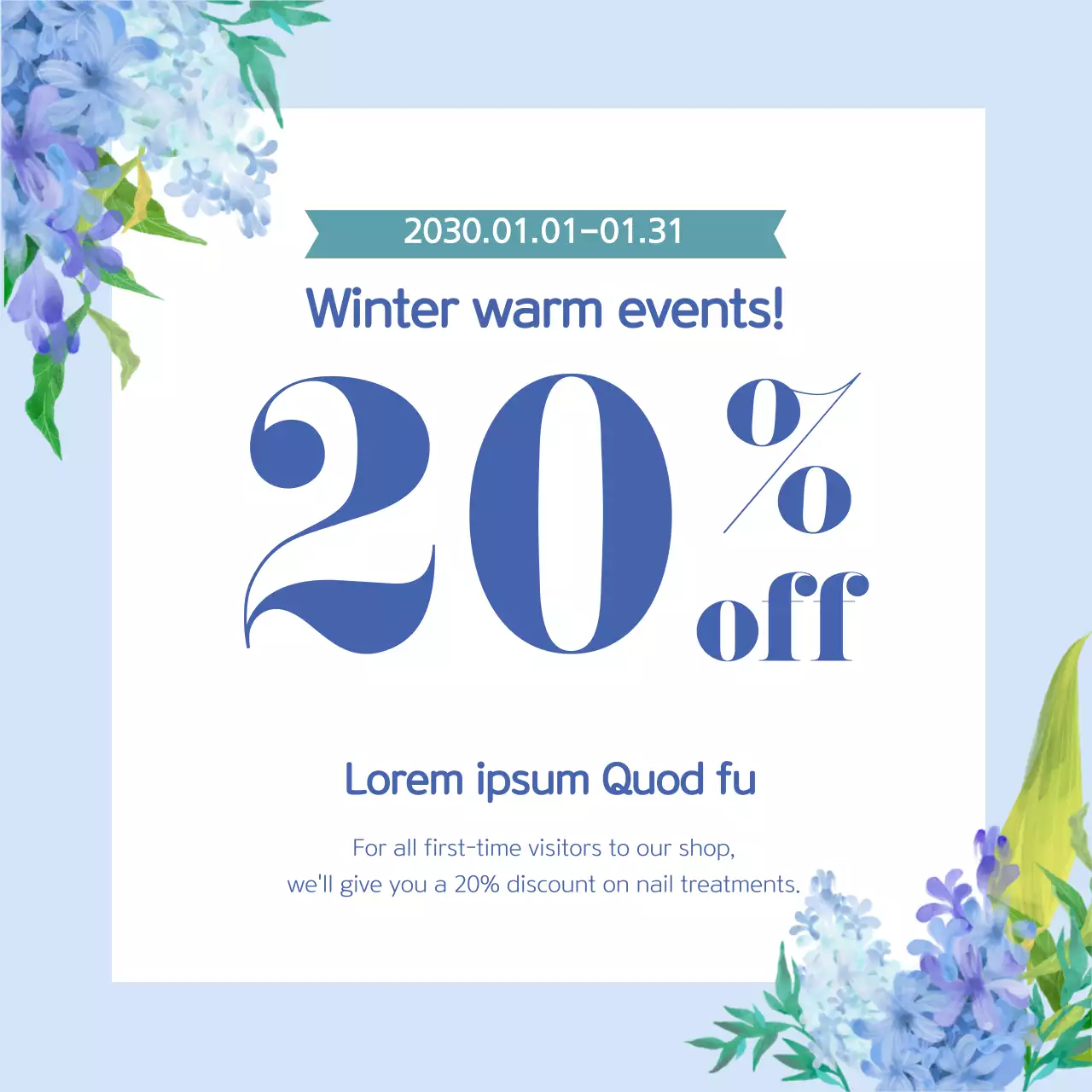 Blue Elegant Discount Promotion Banner