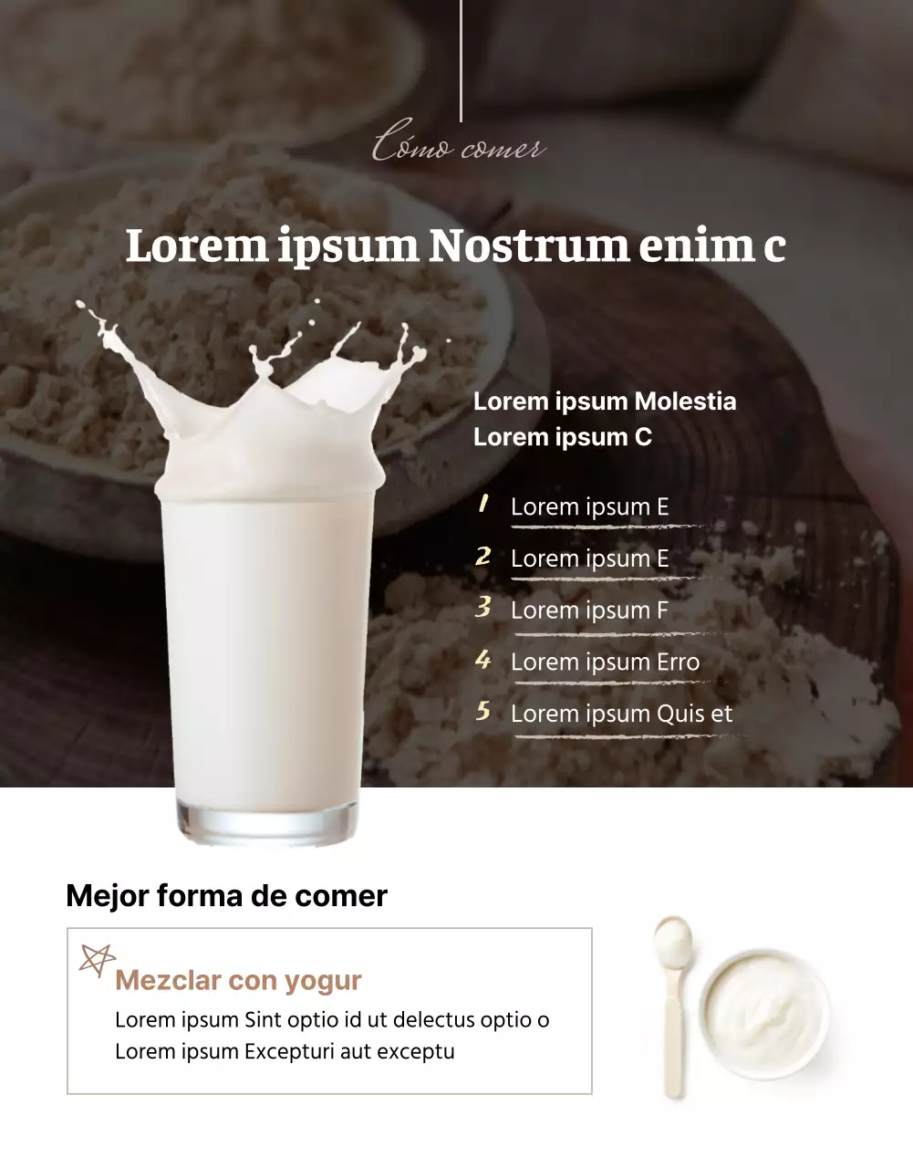 Una simple proteína en polvo de color beige (más)