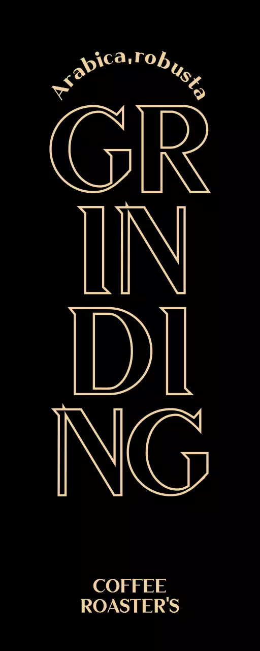 Promote a cafe with a simple, upscale concept in black and beige text.