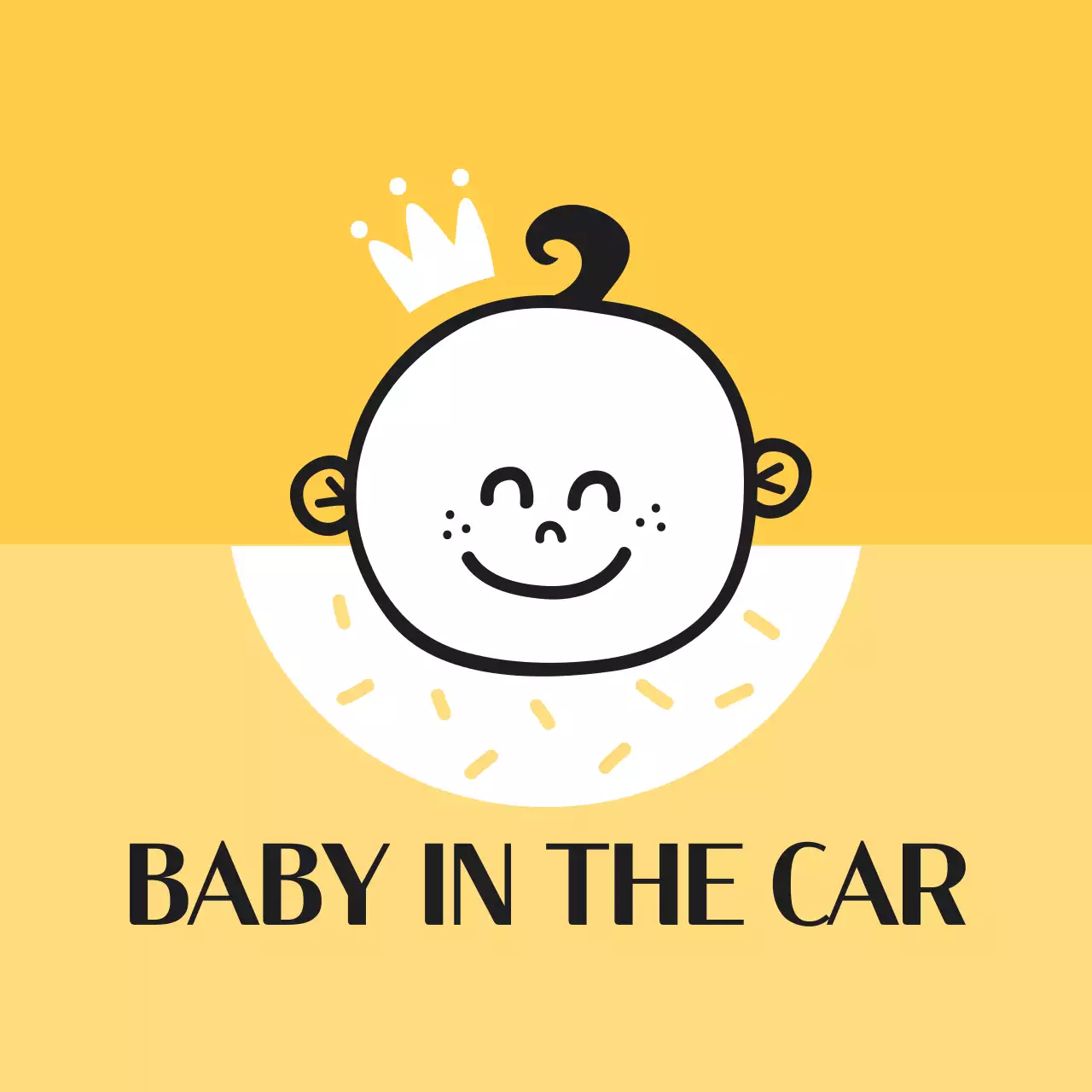 Yellow illustration of a child riding a bike