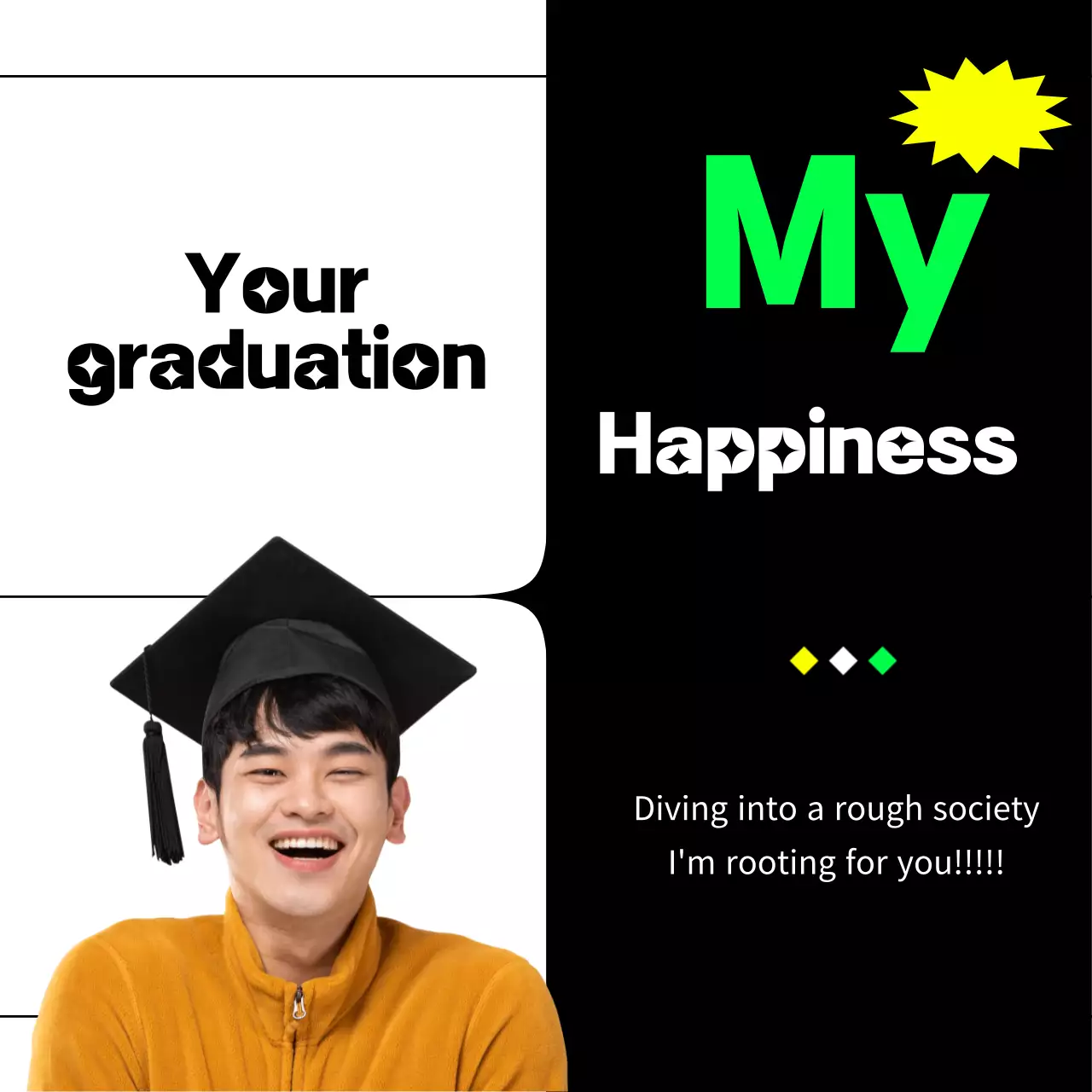 Hip graduation designs with clean lines