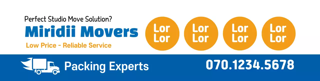 Promote a white, blue, and clean moving company