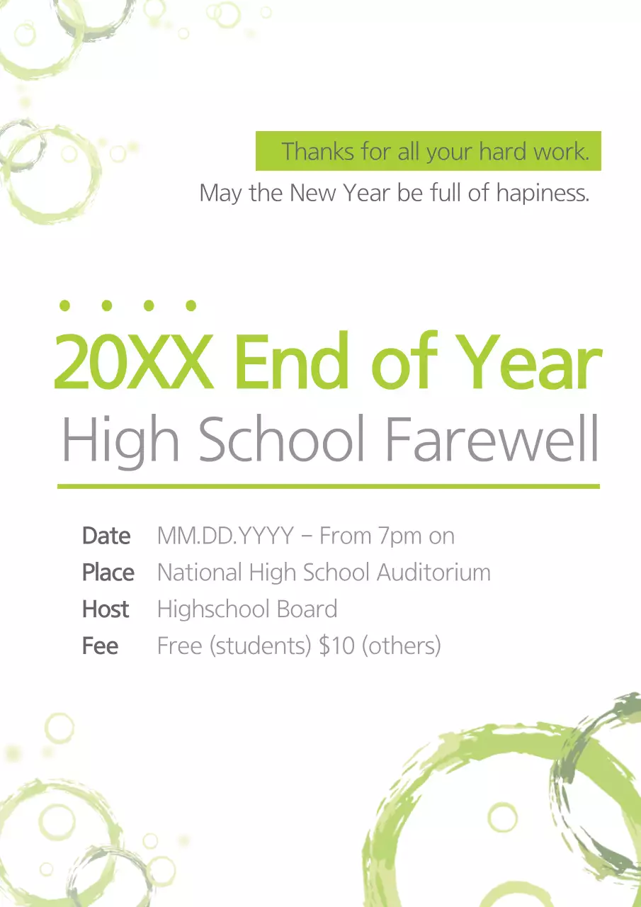 Green Simple Farewell Invitation Poster