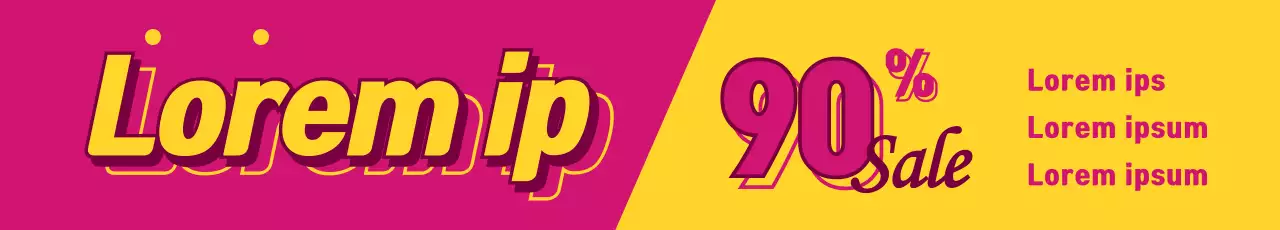 Banner promocional de venda em negrito rosa