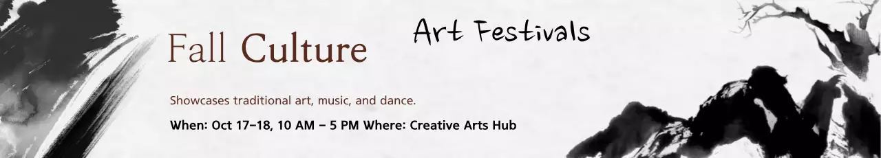 Banner de anúncio do festival de arte tradicional marrom