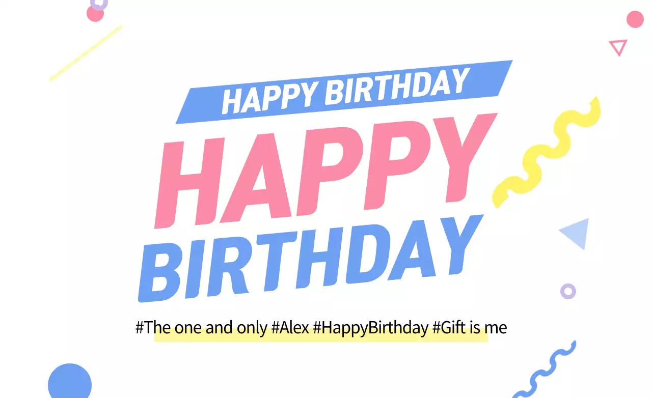 Colorful Trendy Birthday Card Banner