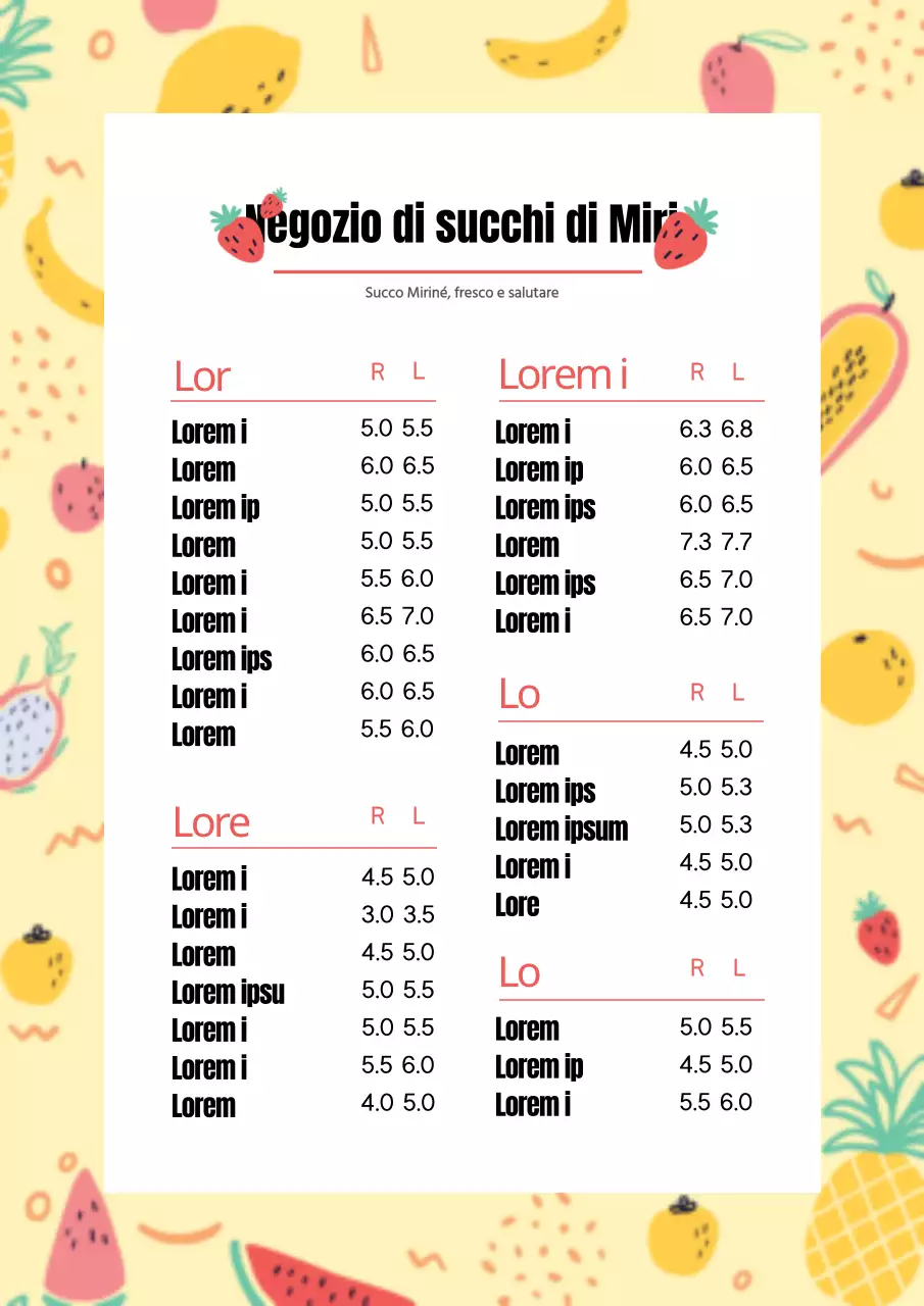 Progettate un simpatico menu per bevande con illustrazioni adorabili