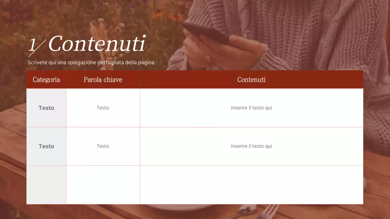 Layout fotografico in bordeaux