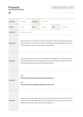 Proposta marrone, semplice, tabellare