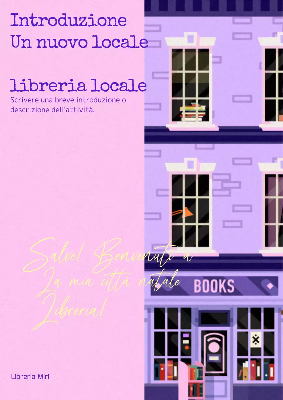 Vi presentiamo la simpatica libreria rosa e viola