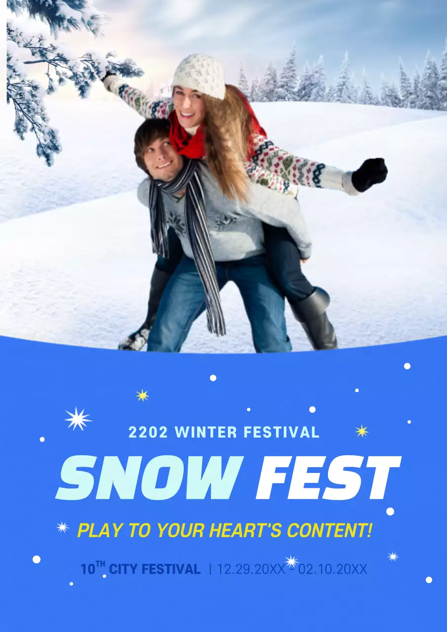 Blue Modern Winter Event Poster