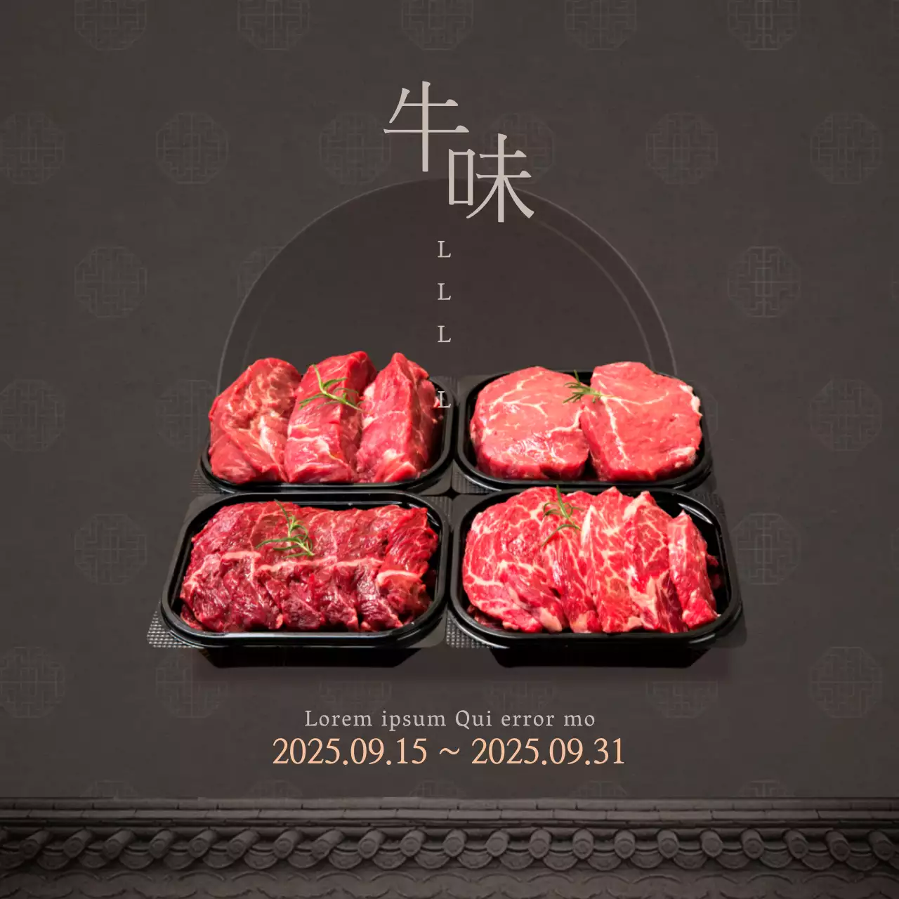 Conjunto de carne de vaca coreana Exposição especial