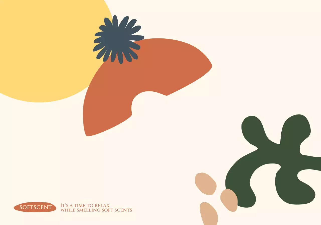 Personalized merchandise with a simple design featuring a variety of shapes in muted colors.