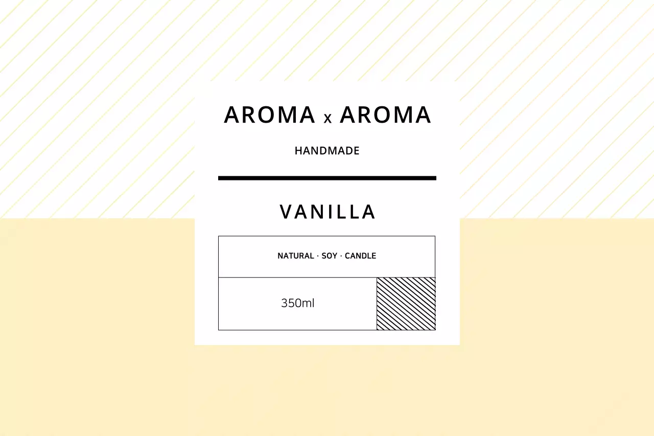 Beige Minimal Candle Label Banner