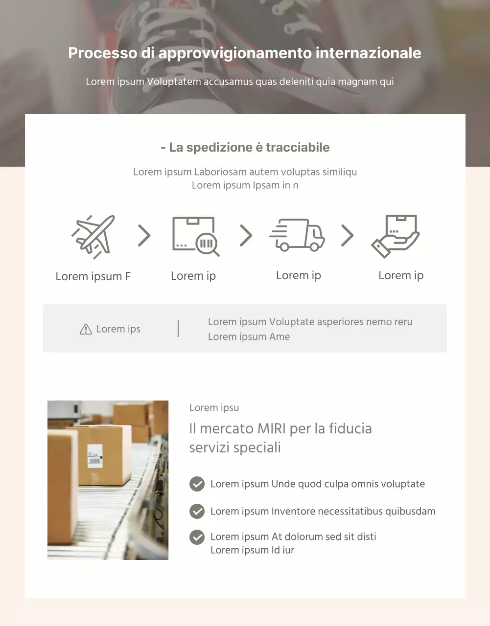 Modello di agente di acquisto internazionale beige e tranquillo