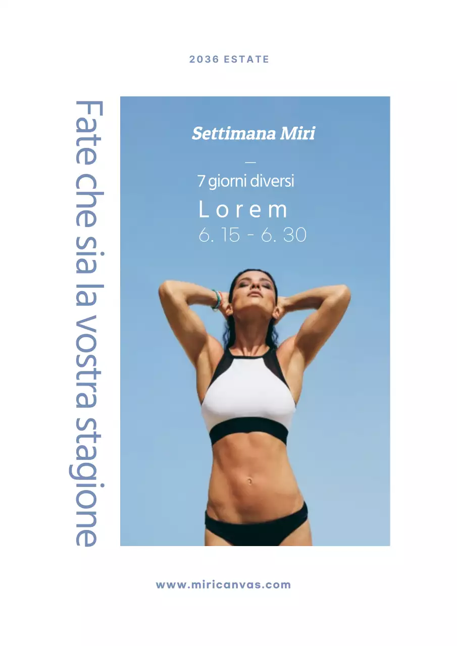 Semplice manifesto bianco che promuove un evento di vendita della settimana estiva