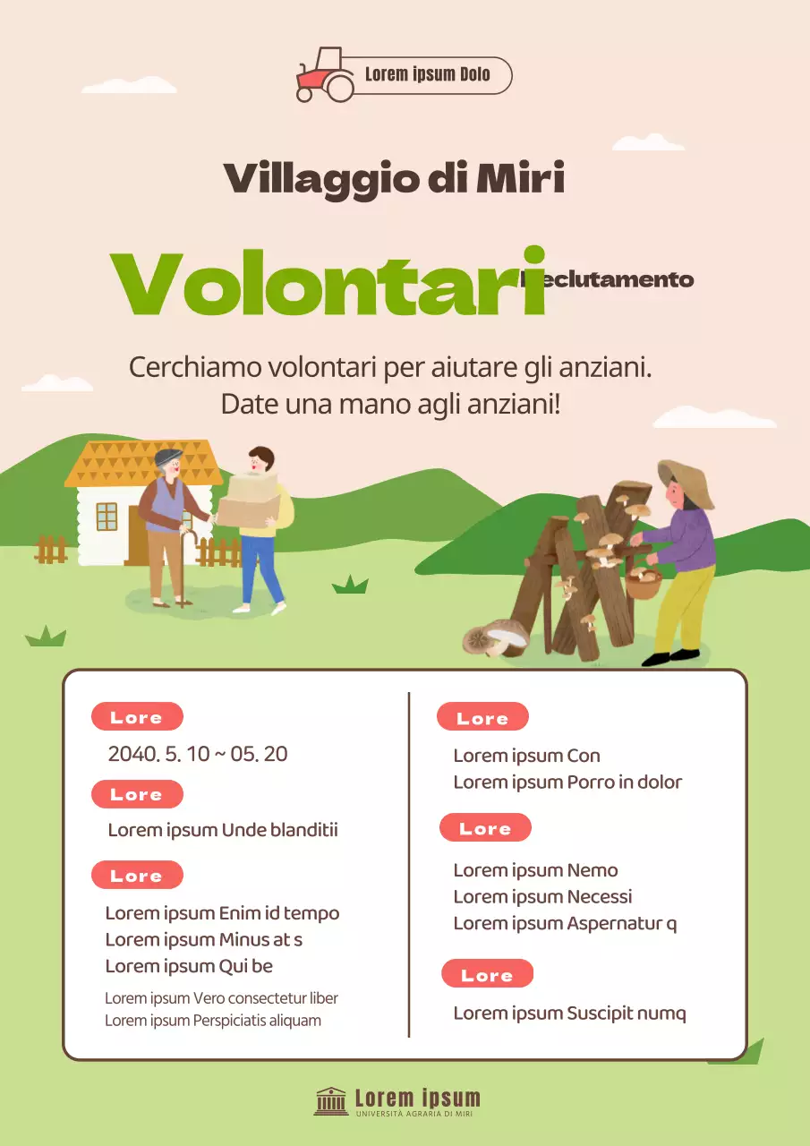 Invito ai volontari per illustrare il chartreuse e il verde lime