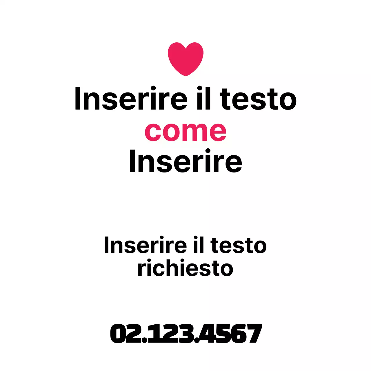 Inserire il testo del cuore
