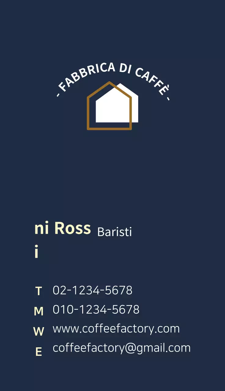 Biglietto da visita per barista