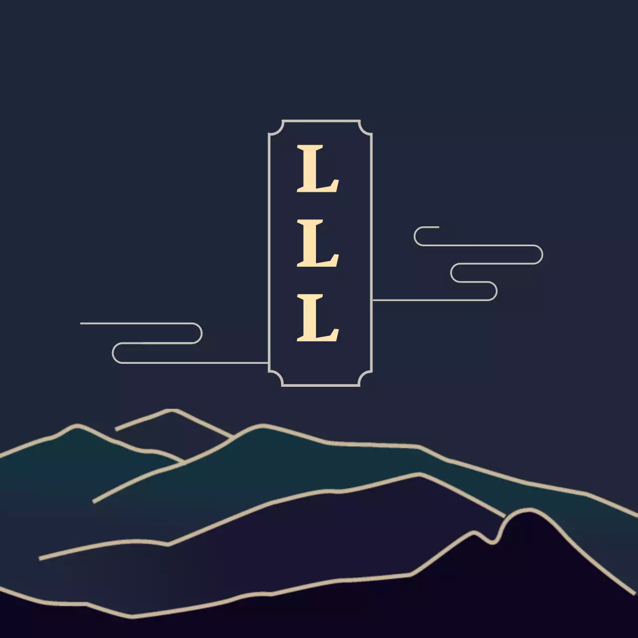 Illustrazione blu marino orientale tradizionale salute etichetta alimentare