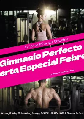 Folleto de fitness sencillo en rosa