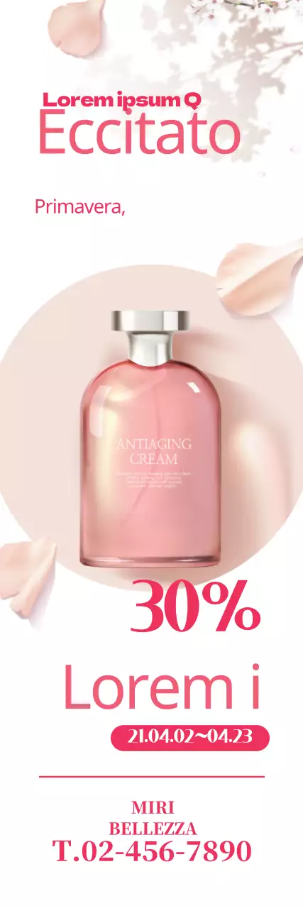 Foto rosa in evidenza Evento di vendita di cosmetici primaverili ordinari