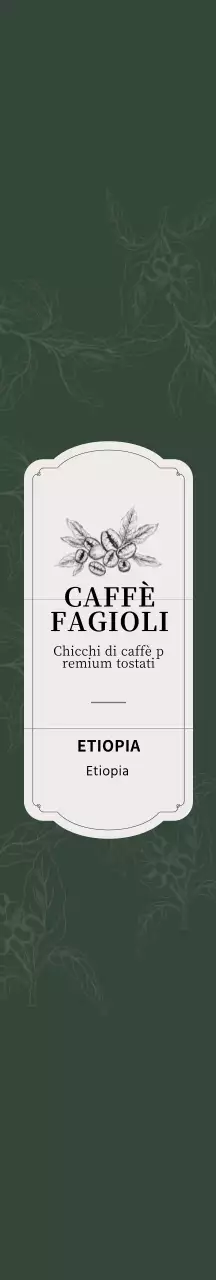 Illustrazione verde dell'imballaggio di chicchi di caffè vintage