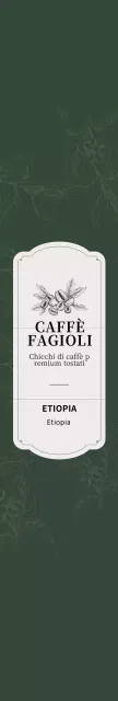 Illustrazione verde dell'imballaggio di chicchi di caffè vintage