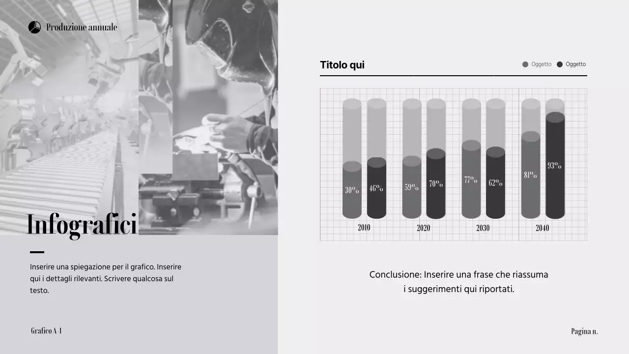 Semplice produzione annuale in nero e grigio monotono