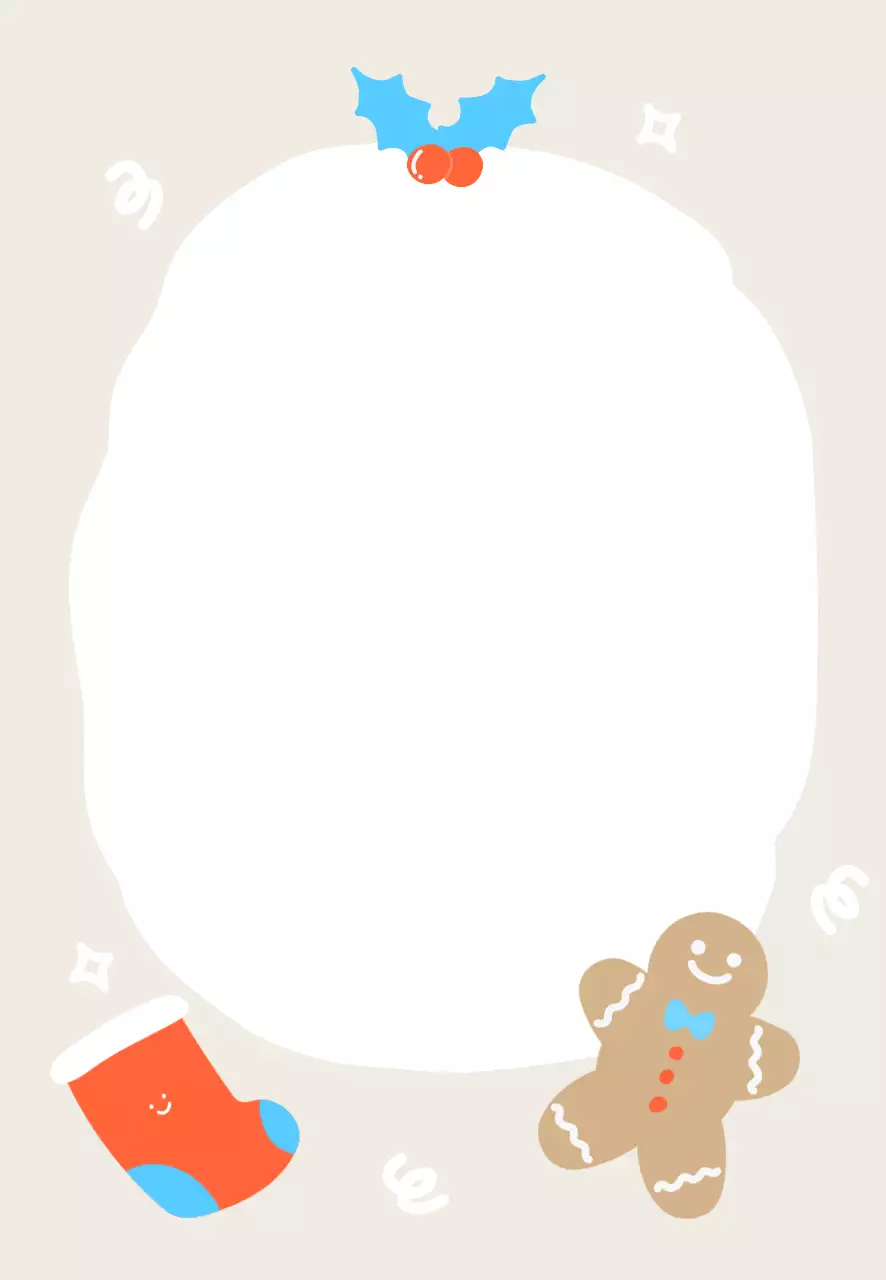 Catatan Biskuit Natal Bergambar Lucu Berwarna Krem