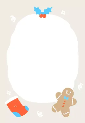 Catatan Biskuit Natal Bergambar Lucu Berwarna Krem