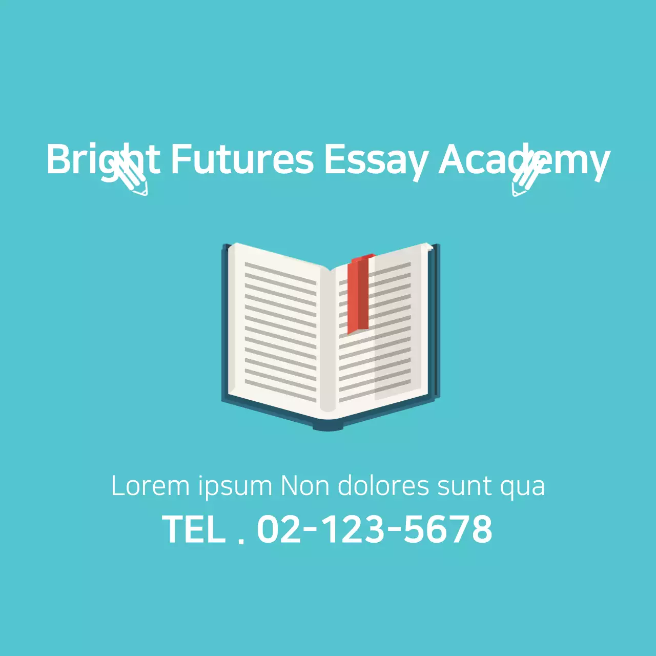 Spanduk Iklan Esai Modern Teal