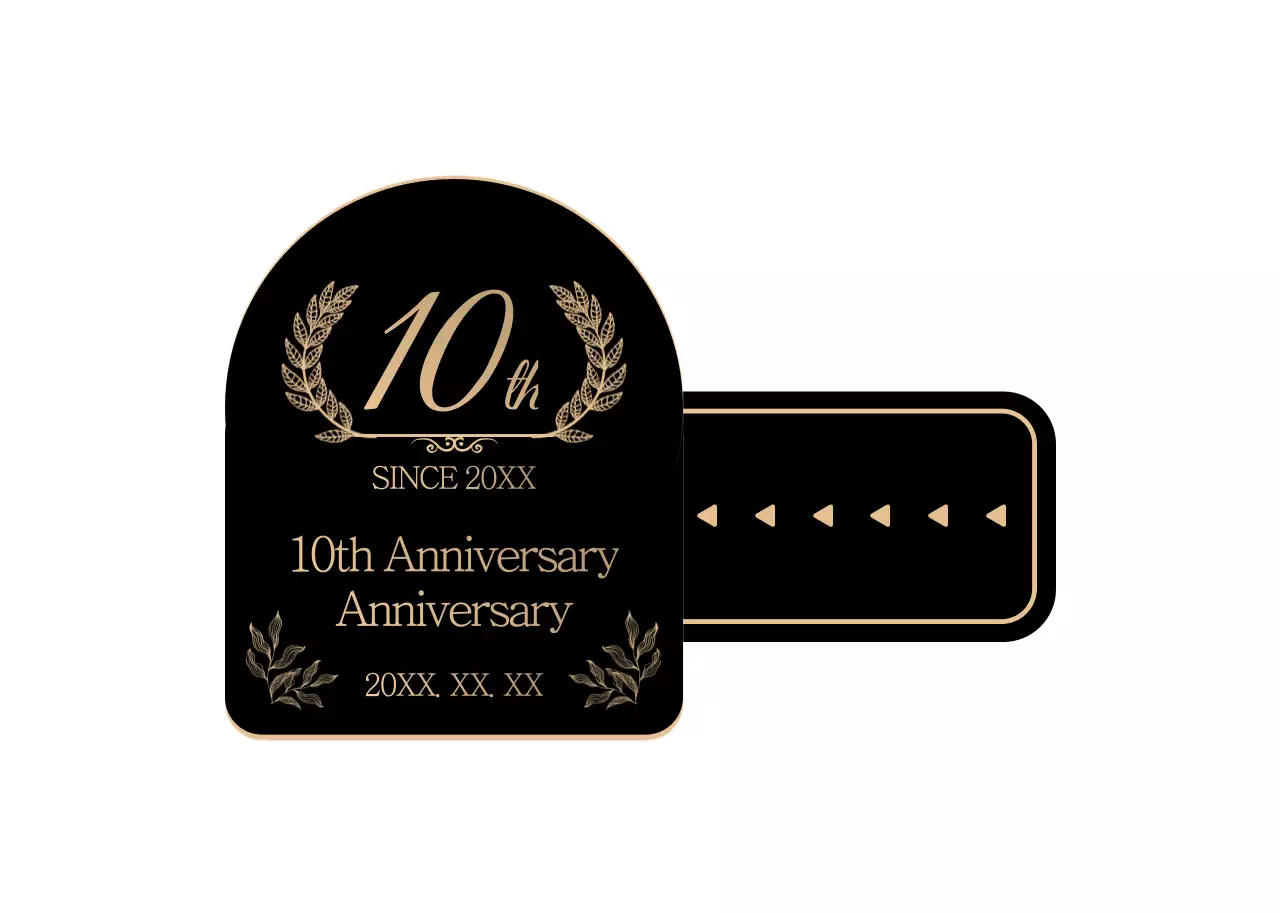 A clean, classy laurel frame in black and gold to commemorate the concept.