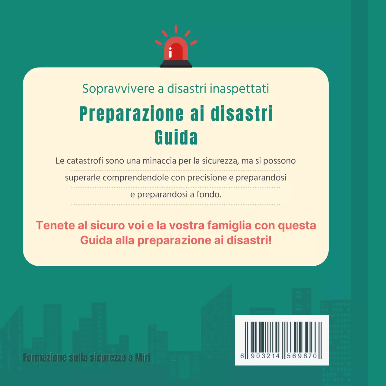Guida di preparazione alle catastrofi in turchese cardnews design