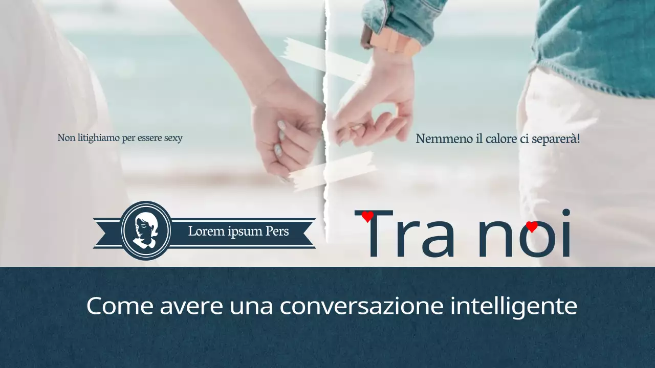 Le foto blu e bianche evidenziano il canale di consulenza sulle relazioni.