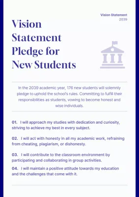 Blue Simple Student Pledge Guideline